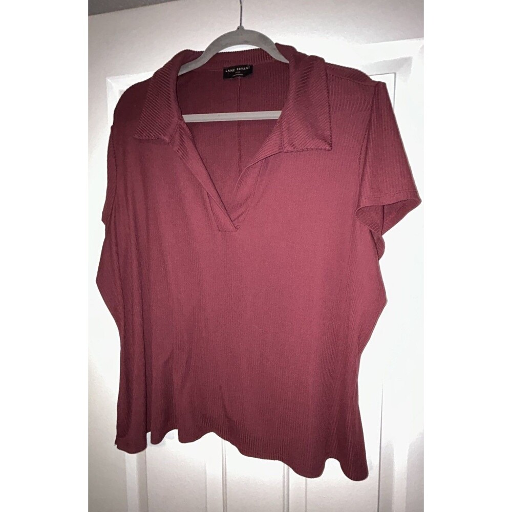 Lane Bryant Womens Casual Stretch Polo Shirt Short Sleeve Size 22/24  Navy Blue